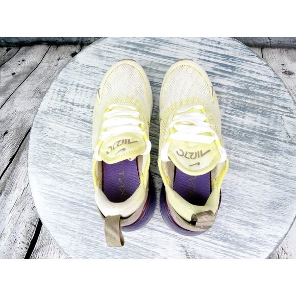 Nike Air Max 270 Sail Space Purple Women 6 Used No Box - Picture 7 of 10
